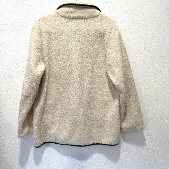 Lucky Brand w/corduroy trim Cream sherpa Jacket ‎ M - Picture 4 of 6